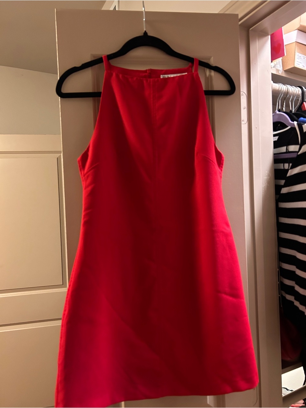 Zara Bright Red Mini Shift Dress